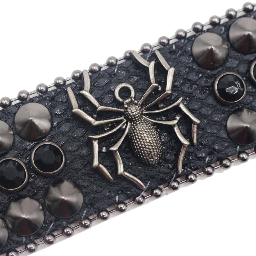 Amerikanisches Strassnietenarmband, Spinne Dekorativ Punk Gothic Personalisierter Schmuck