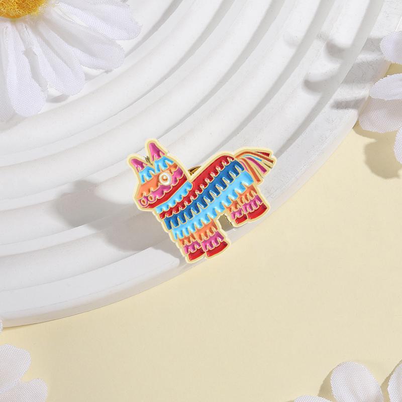 Cartoon Mexican Donkey Horse Enamel Pins Custom Brooches Colorful Unicorn Lapel Badges Clothes Animal Jewelry Gift for Friends
