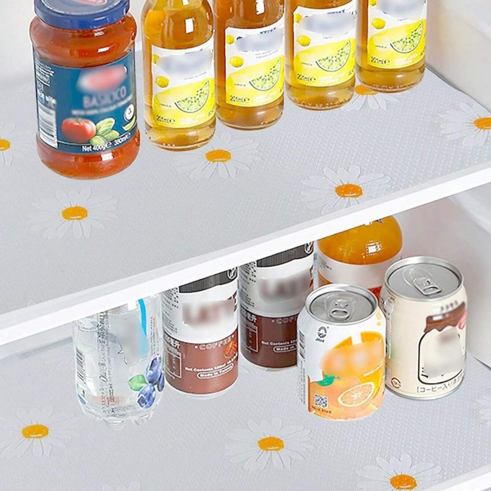 Rutschfeste leicht zu reinigende Küchenschrank-Einlage mit Gänseblümchen-Muster, Wasserdichte Matte, Schrankeinlage, Wasserdichte durchsichtige Schubladen-Regal-Einlage für die Küche