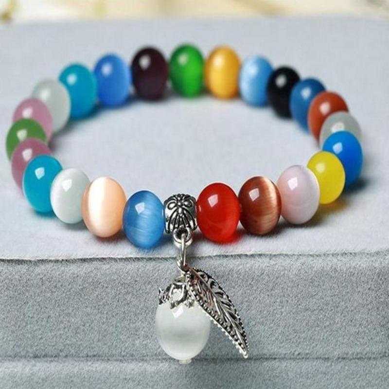 1PC New Fashion Cat's Eye Stone Women's Bracelet  National Style Buddha  Bead Bracelet Lady Crystal Bracelet Jewelry