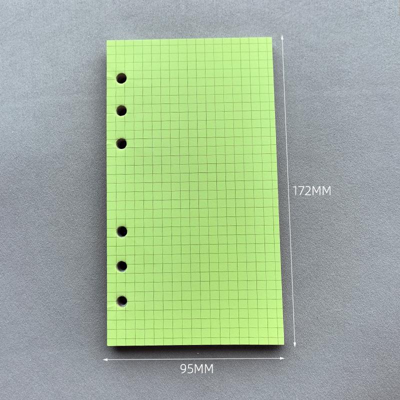 50 Sheets A6 Colorful Grid Loose Leaf Notebook Refill Spiral Binder Inner Page Line Blank craft Grid Inside Paper Stationery