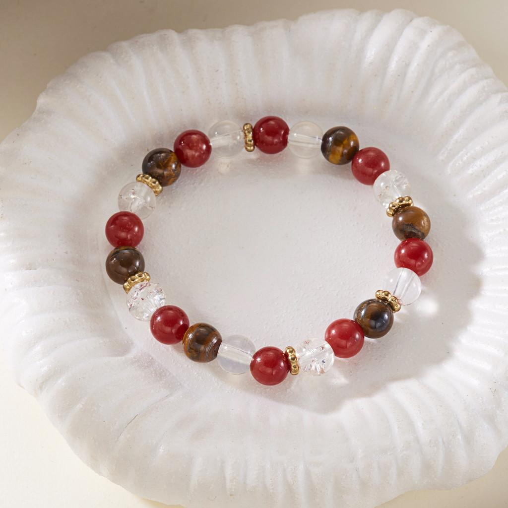 Geometric Stone Womens Bracelet Handmade Elastic Cord Minimalist Jewelry For Casual Wear