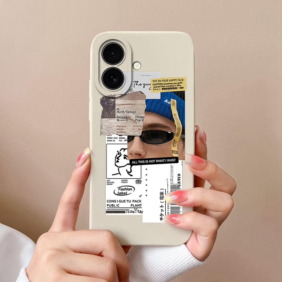 Aesthetic Phone Cover For Apple iPhone 16 Pro 16plus 16promax Fashion Cool Girl Boy Soft Liquid Silicone High Quality Super Shockproof For iPhone Capa