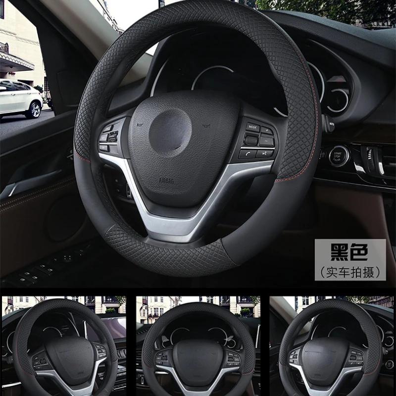 Leder-Lenkradbezug fürs Auto, 37–38 cm, Auto-Styling, Innenausstattung, Sport-Lenkradbezüge, rutschfest, universell
