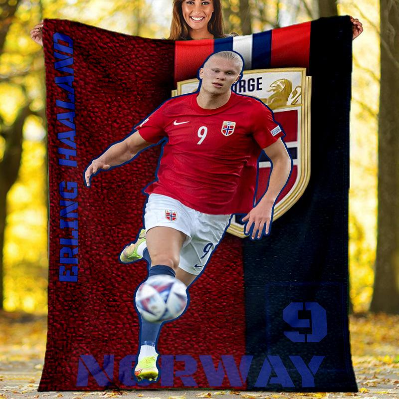 1pc Haaland14 Theme Blanket - Digital Print, Polyester, Cozy for All Seasons, Perfect for Outdoor, and Travel