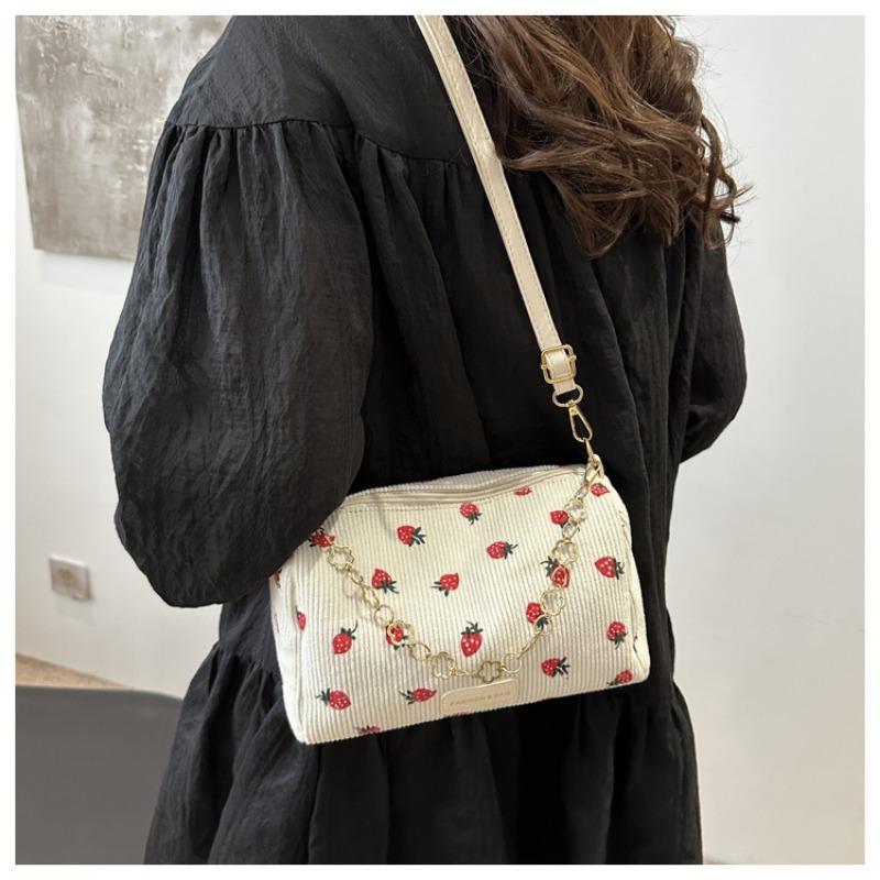 Mode süße Mädchen Kissen Tasche einfache lässig Cord Schultertasche