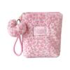 Winter Leopards Pattern Makeup Pouches Portable Beauty Storage Case Girl Portable Sanitary Cotton Bag