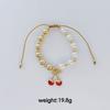 Hot-Selling Mother'S Day Beaded Cherry Bracelet Pearl Bracelet Niche Personality Dripping Oil Strawberry Round Bead Jewelry