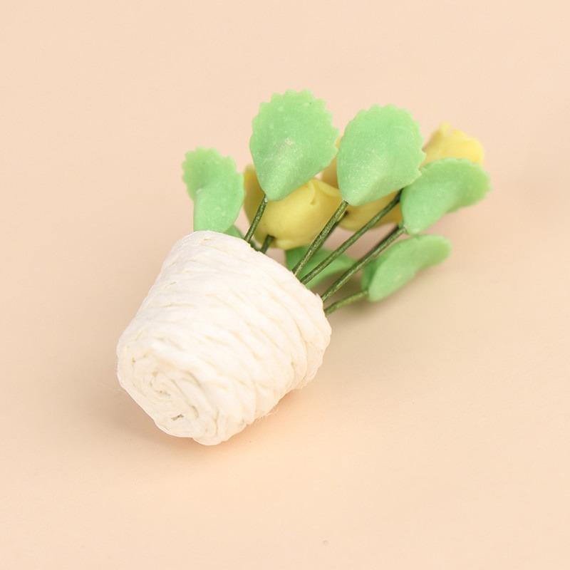 1 buc 1:12 case de păpuși, flori în miniatură, ornament de grădină cu zâne, mini plante în ghiveci, ghiveci, decor pentru casă de păpuși