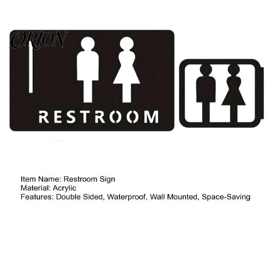 Male And Female Restroom Sign Acrylic Sign, Bathroom Wall Corner Mounted Double Sided Toilet for Corridor Commercial Use