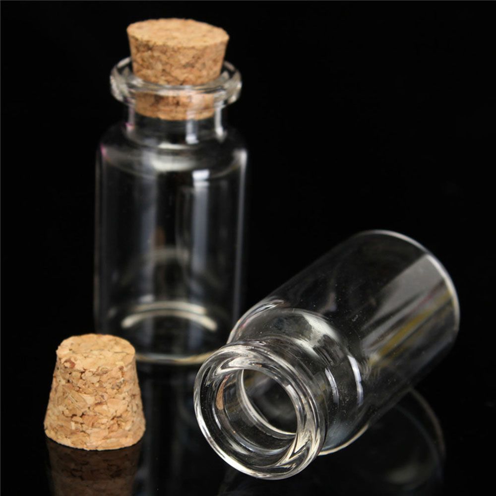 Newest Smooth Transparent Mini Cork Stopper Glass Bottle Glass Craft Containers Mini Messages Jar