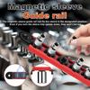 3Pcs Magnetic Socket Organizer Rail Set Stainless Steel  with 12/14 360° Rotatable Removable Clip for Toolbox for Mechanic DIY