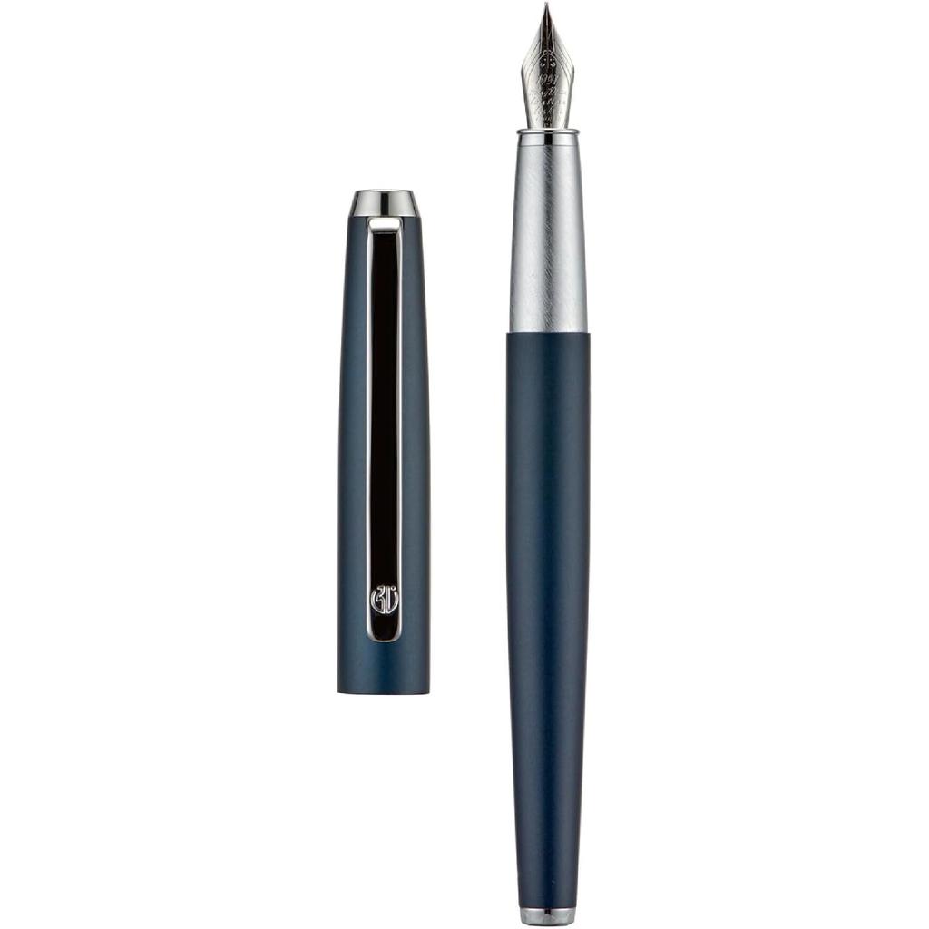 HongDian 525 Green Metal Fountain Pen, Extra Fine Nib Classic Pen, Includes Metal Pen Case and Refillable Converter