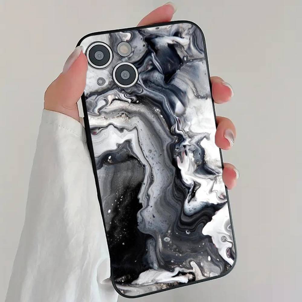 Marble Painting Phone Case Silicone Soft For IPhone 17 Air 16 15 14 13 12 11 Plus Pro Max Plus