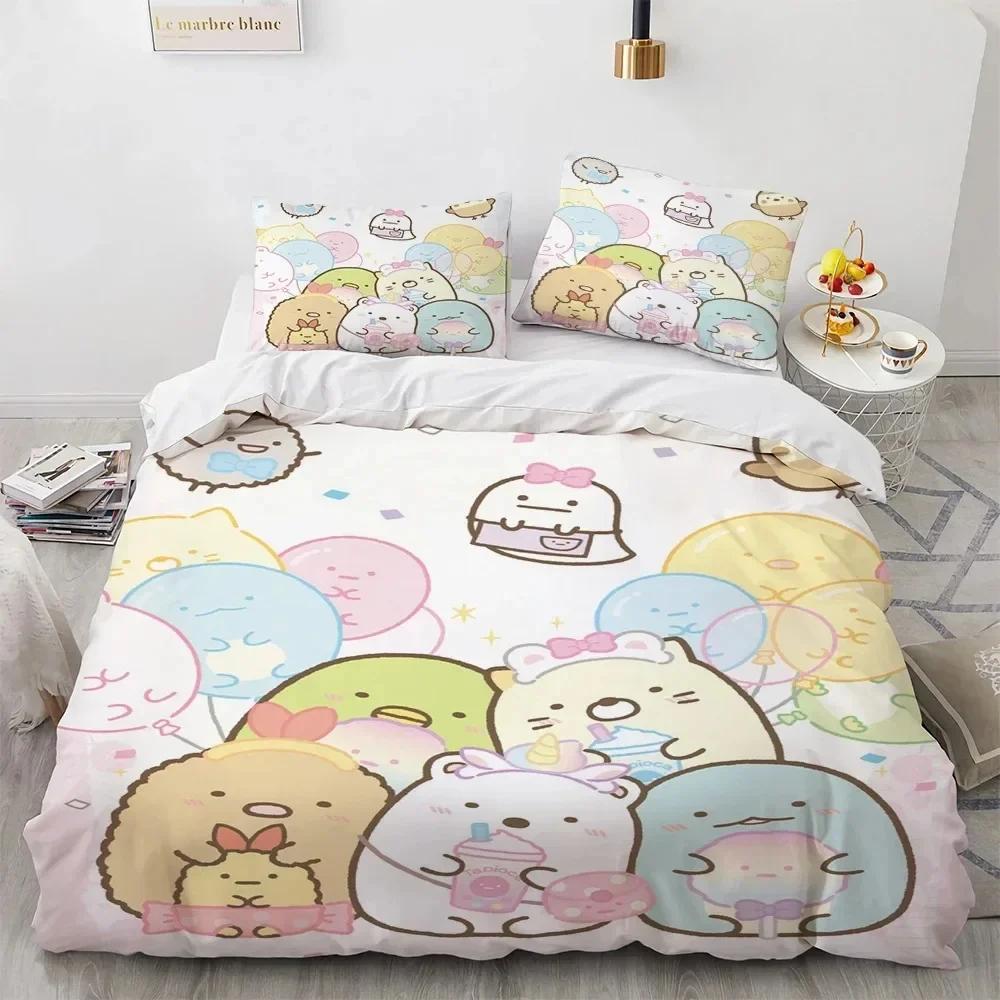 3D Print Anime Kawaii Cartoon Sumikko Gurashi 3D Duvet Cover Bedding Set Comforter Linen Home Decor Single Double King Queen