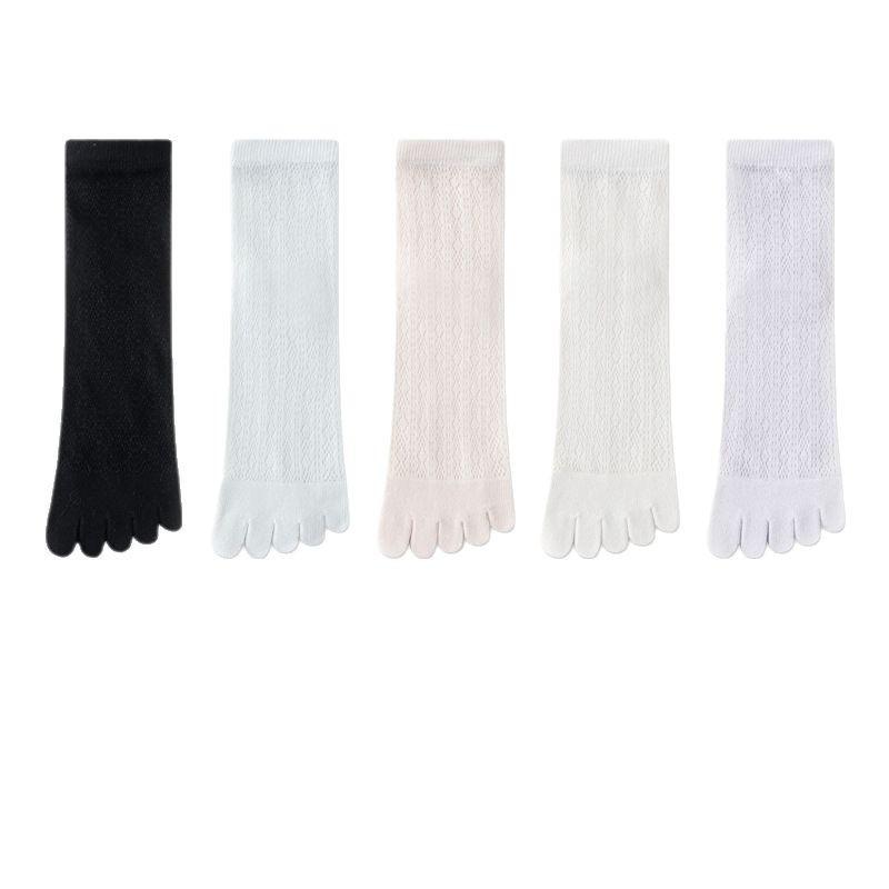 Summer Socks for Women: Thin Mesh Mid-calf Socks, Summer Five-finger Pilates Socks, Thigh-high Socks