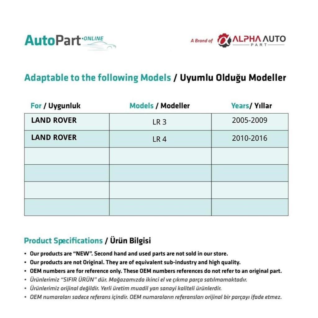 10-delad grillklämma för Land Rover LR3, LR4