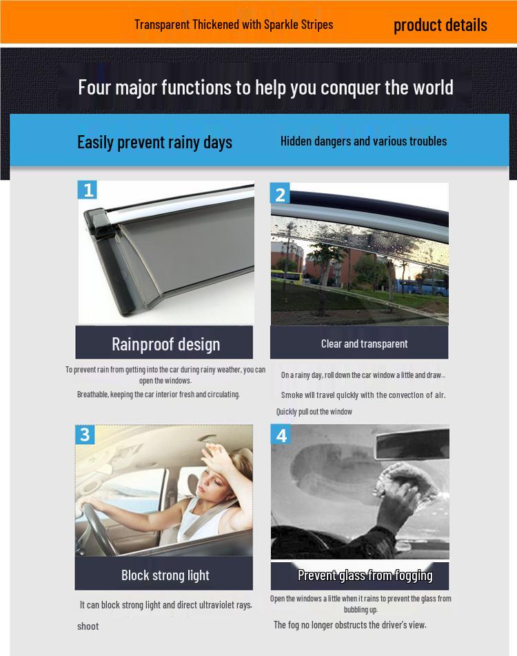 Baojun Car Window Rain Visors - Compatible with 510, 730, 530, 560, 360, 310W Models - Xinyicheng Rainproof Shields