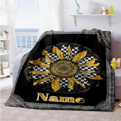 Sunflower77 Personalized Name Blanket Gift Personalized Blanket Warmthful Decor Great for Office Livingroom Living Room Bed All-Season Use