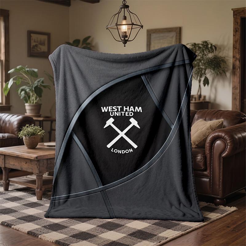 West Ham United Football Print Flannel Blanket Soft Warm Sofa Bed Throw Blanket For Home Office Bedroom