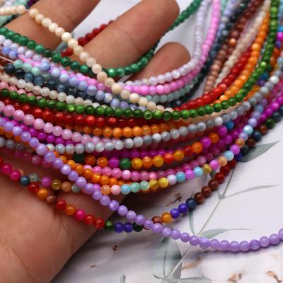 Contas de concha natural, contas redondas tingidas para fazer joias, colar, pulseira, brincos, acessório