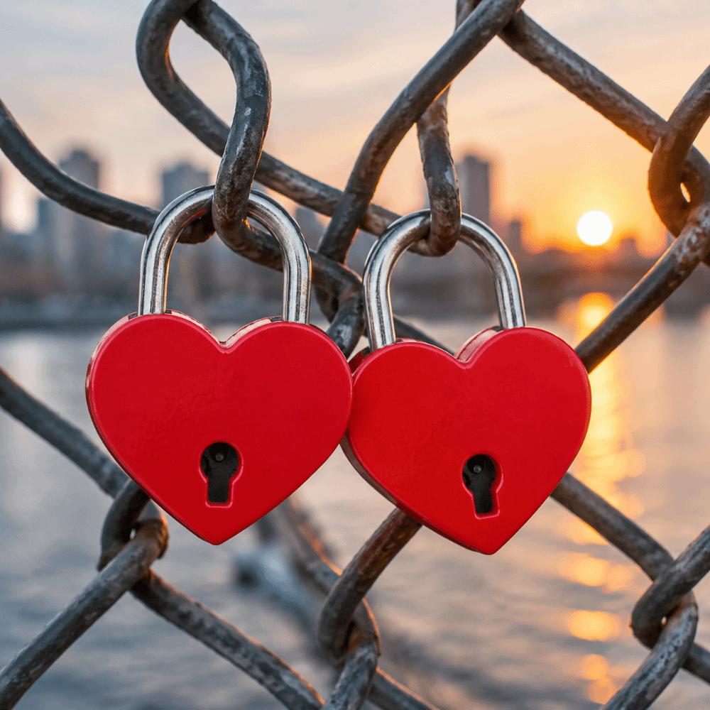 2pcs Colorful Exquisite Heart Shaped Padlock With Keys Love Lock Padlock Handbag Decoration