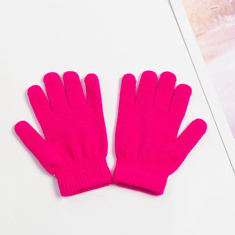 

Детские волшебные зимние теплые детские перчатки с начесом для девочек и мальчиков, мягкие эластичные перчатки 14cm розы красного