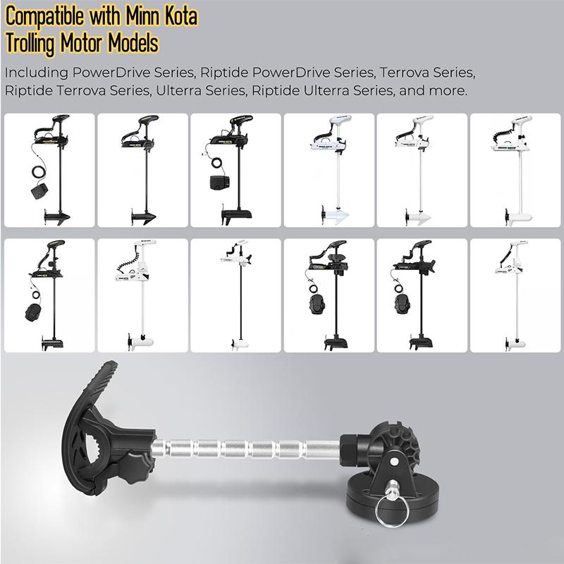 Electric Steer Trolling Motor Stabilizer Mount Support for Minn Kota Terrova, Riptide, Ulterra, PowerDrive Includes Extra Rod