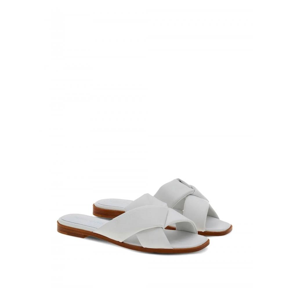 Salvatore Ferragamo Ferragamo Knot Detail Leather Slides White