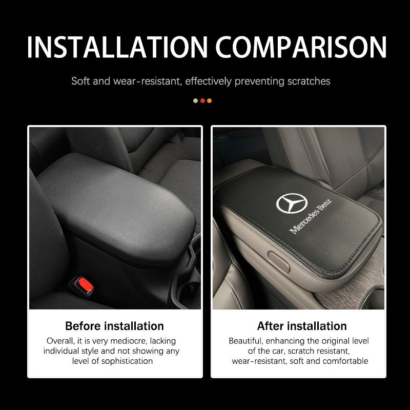 Car Armrest Box Pad Center Console Protector Heightening Mat For Mercedes Benz AMG A C E S G Class W201 W210 W108 W204 W205 W203 JS1