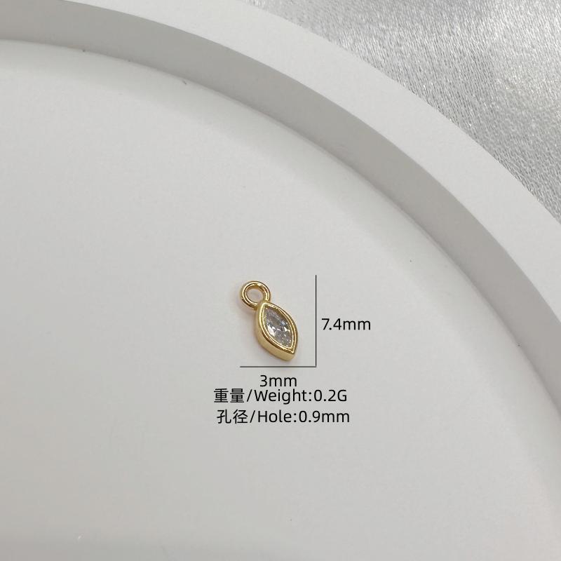 S925 Silver Mini Water Droplet Heart Round Pendant Charms Zircon Pendant Accessories for Necklace Jewelry Making SD12