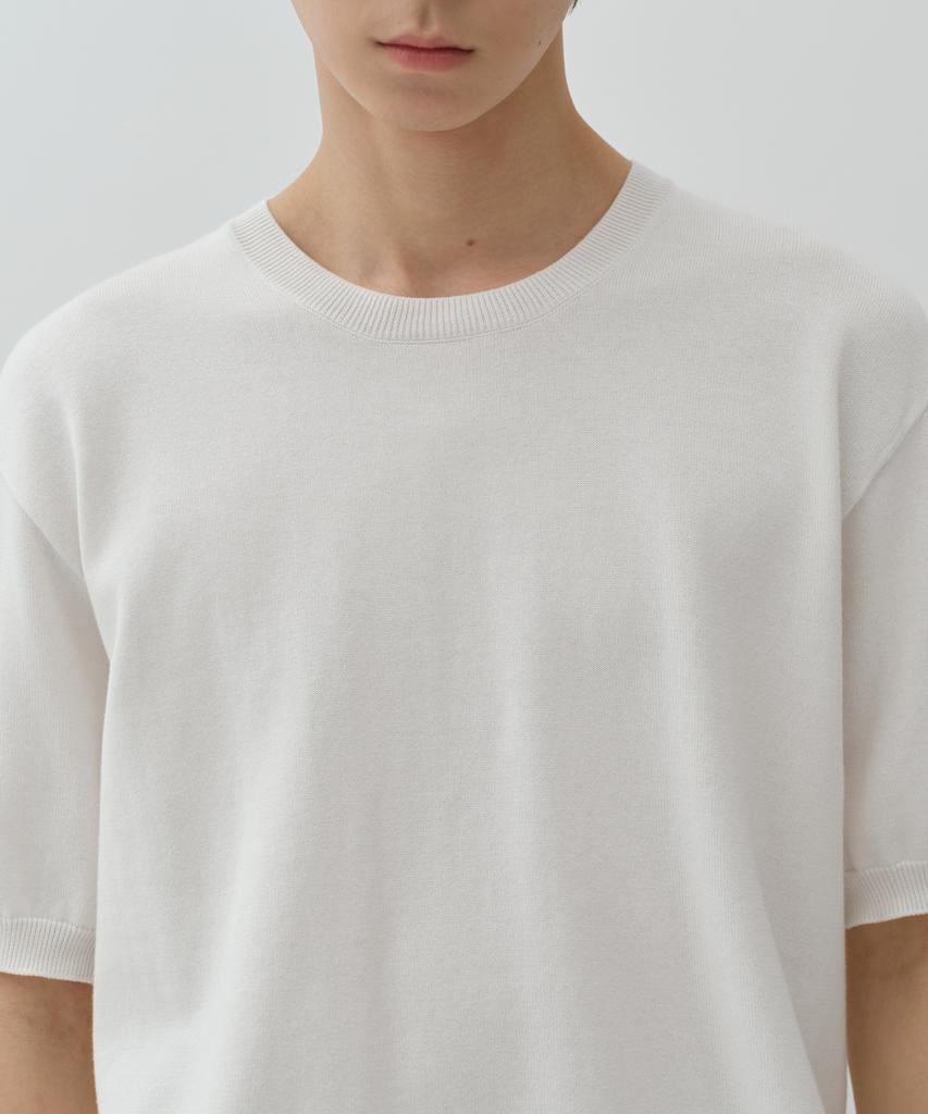 MUSINSA STANDARD Washable Supima Cotton Crew Neck Short Sleeve Knit [Ivory]