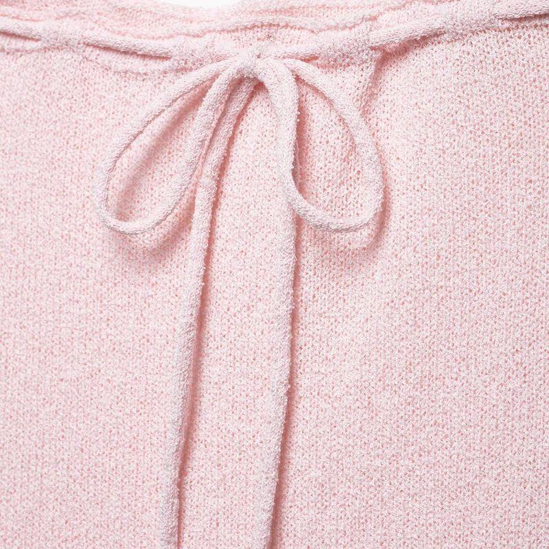 Kaslead New Arrival Women's Clothing Fashion Style Fashion Three-Dimensional Flower Chest Shoelace Knitting Tube Top Dress