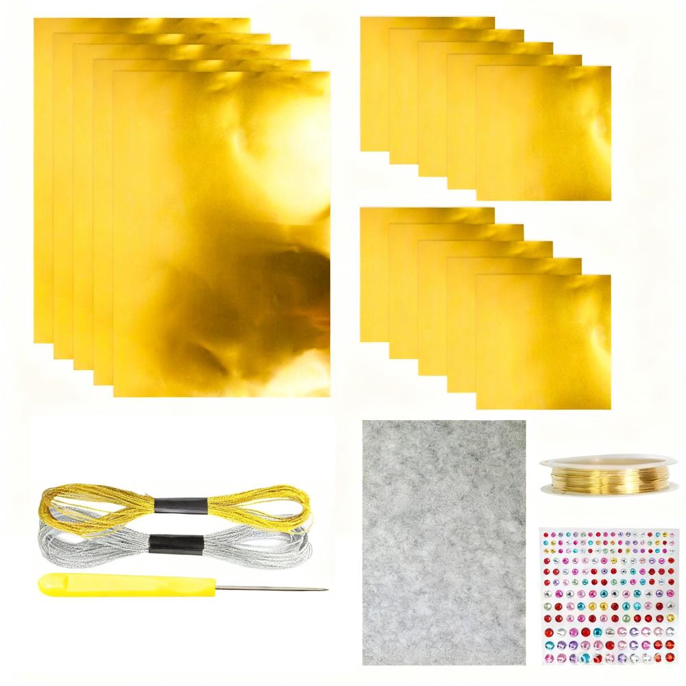 

Набір для рукоділля з фольгованого паперу ручної роботи з блискучим золотом і сріблом Різдвяний гравюрний арт Набір для створення прикрас для малювання Гравіювання