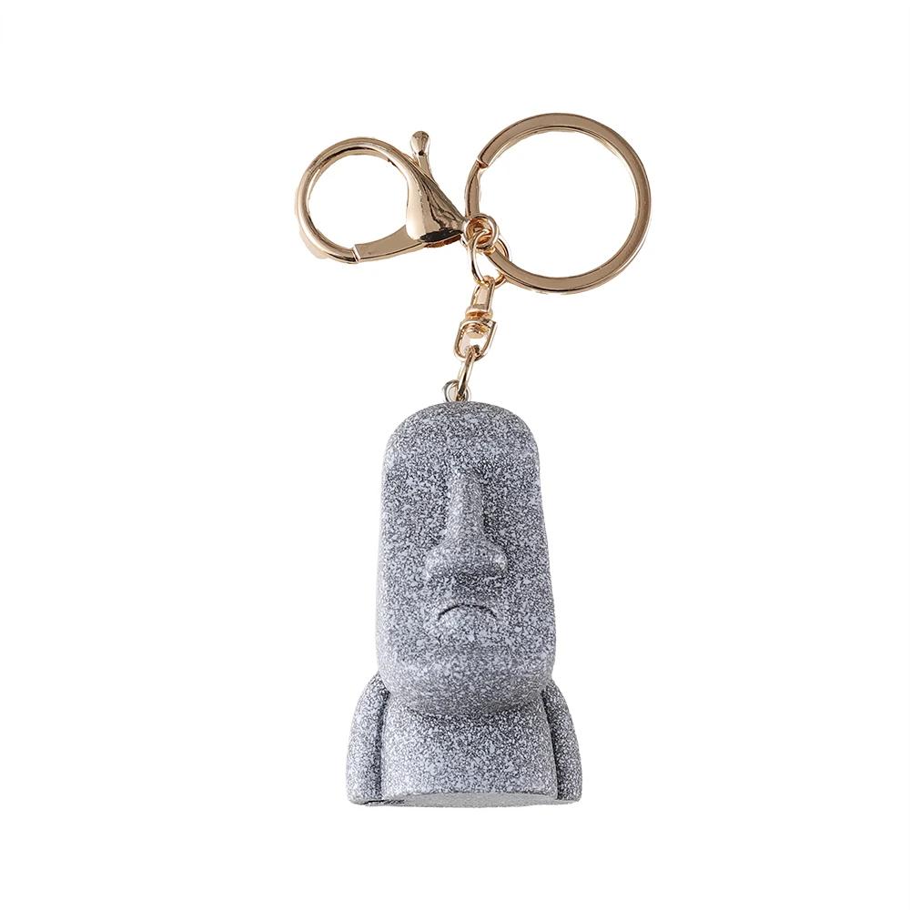 

1PC Trendy Rapa Statue Keychain Resin Alloy Material Key Jewelry Moai Figure Keyring Key Pendants Gift for Women and Men