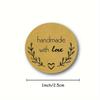 Brown Kraft Paper Stickers for Scrapbooking, Gift Stationery Labels, Handmade with Love, Thank You Stickers.
