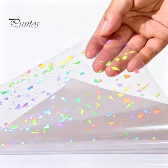 Holographic Vinyl for DIY Projects 2PCS Laminating Film, with Rainbow Shimmering Effect, Waterproof Festive Effect Sheets Scratch-Proof Precoated