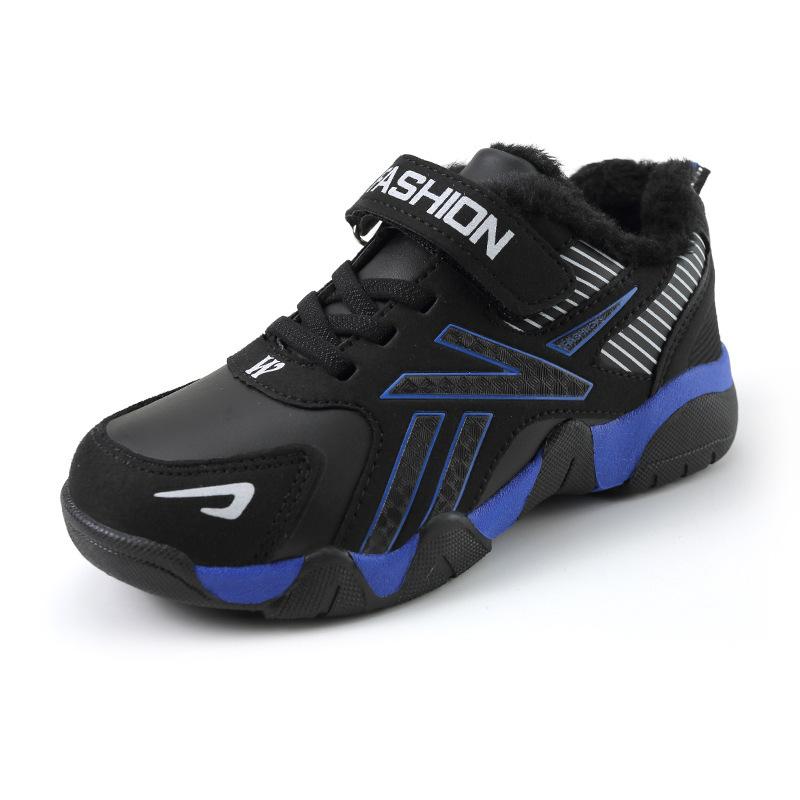 Autumn and Winter Classmates 11 Years Old Sports Shoes Children's Cotton Shoes Boys Fleece Warm Boys Non-slip Travel Shoes