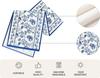 Summer Blue Floral Linen Table Runner Holiday Party Decorations Reusable Farmhouse Kitchen Dining Table Runner Wedding Decor