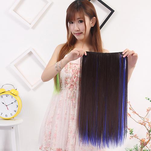 Clip in Colorful Hairpiece Synthetic Straight Hair Cosplay Ponytail Extensions