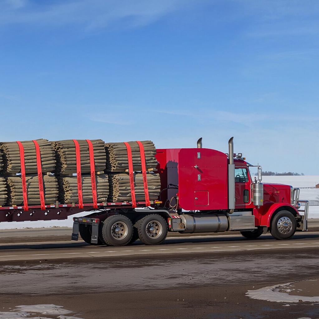 Winch Straps, 4" X 30', 6000 Lbs Load Capacity, 18000 Lbs Breaking Strength, Truck Straps with Flat Hook, Flatbed Tie Downs Cargo Control for