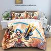 Anime Jinx Arcane: League of Legends Home Bed Three Piece Set Anime Printed Pillowcase Duvet Cover Full Size Customizable