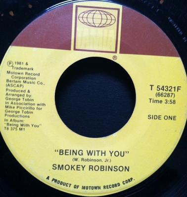 7inch Record SMOKEY ROBINSON - Being With You T54321F TAMLA 1981 US Soul/Funk Used
