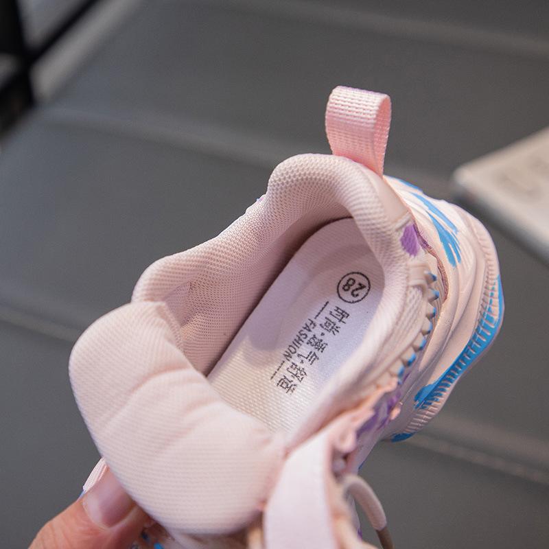 Girls Shoes Mesh Breathable Sneakers Spring and Summer New Children's Casual Running Shoes Campus Middle and Old Children's Dad Shoes