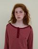 Nokeontencheu 227. Boat Neck Striped Tee _ Burgundy