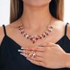 Bridal Wedding Dress Evening Dress Necklace Earrings Two-piece Set with Accessories Collarbone Chain Women's Fashion Jewelry Set