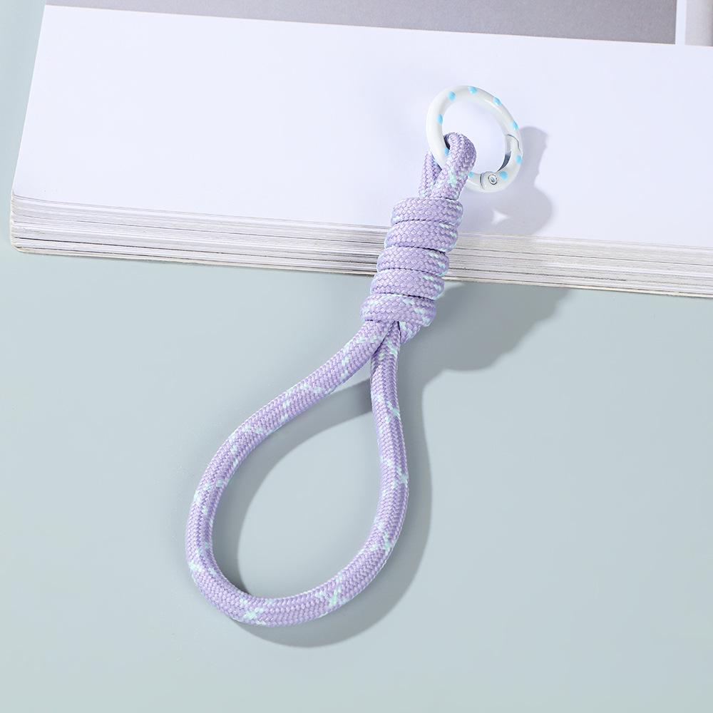 Colorblock Woven Phone Lanyard with Detachable Keychain and Anti-Lost Rope