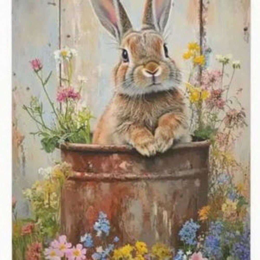 Metal Rabbit Wall Art 12x8 Inch Boho Garden Decor Vintage Farmhouse Indoor Outdoor
