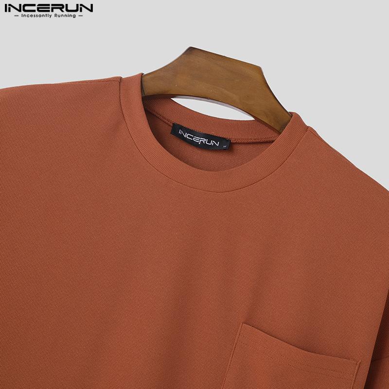 INCERUN Two Pieces Oversized Men Summer Short Sleeve T-Shirts and Loose Shorts Outfits Sets