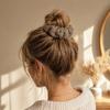 Women Hair Tie, Durable Wool Material Hair Rope, Pure Color Knitted Hair Band, Versatile Ponytail Holder Hair Accessory